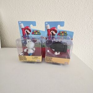 NEW Nintendo Super Mario Bros  2.5” Action Figure White Yoshi,  BULLET BILL